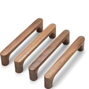 5 inch 6 pieces walnut Wooden Drawer Pull Handles
